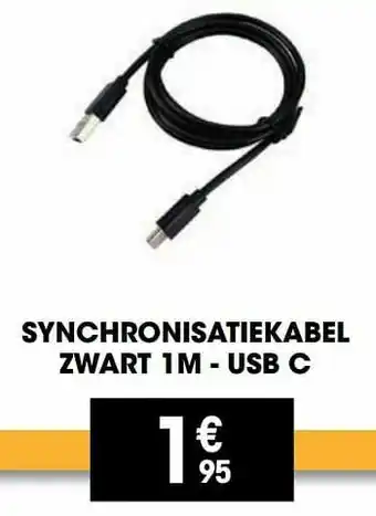 Electro Depot Synchronisatiekabel zwart 1m - usb c aanbieding