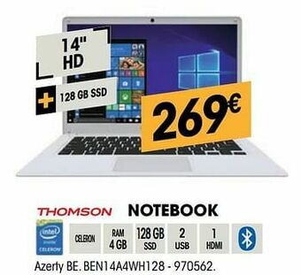 Electro Depot Thomson notebook ben14a4wh128 aanbieding