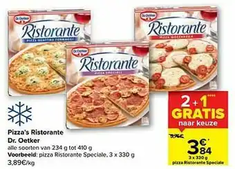 Carrefour Market Dr. oetker pizza ristorante speciale aanbieding