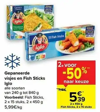 Carrefour Market Iglo fish sticks aanbieding