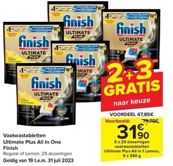 Vaatwastabletten ultimate plus all in one finish