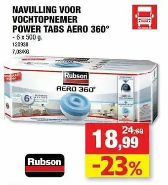 Hubo Navulling voor vochtopnemer power tabs aero 360° aanbieding