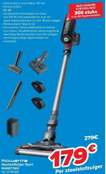 Carrefour Steelstofzuiger xpert rh6877wo aanbieding
