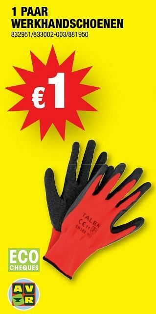 Hubo 1 paar werkhandschoenen aanbieding