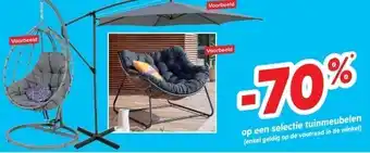 Op een selectie tuinmeubelen