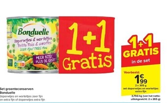 Carrefour Set groenteconserven bonduelle aanbieding