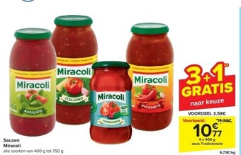 Carrefour Sauzen miracoli aanbieding