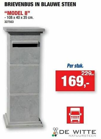Hubo Brievenbus in blauwe steen model 8 aanbieding