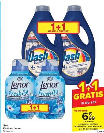 Carrefour Sets dash en lenor aanbieding