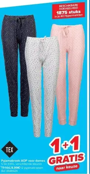 Carrefour Pyjamabroek aop voor dames aanbieding