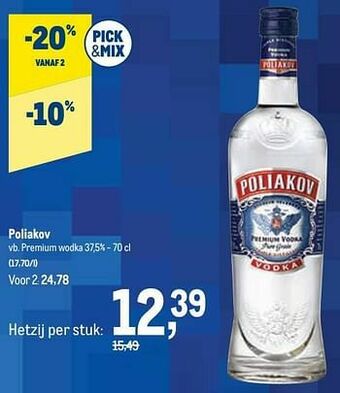 Makro Poliakov premium wodka aanbieding