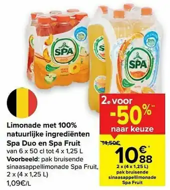 Carrefour Bruisende sinaasappellimonade spa fruit aanbieding
