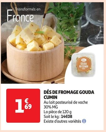 Auchan DÉS DE FROMAGE GOUDA CUMIN aanbieding