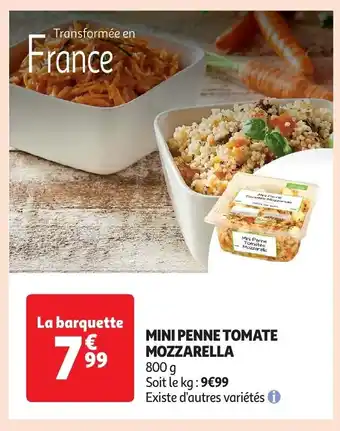 Auchan MINI PENNE TOMATE MOZZARELLA 800g aanbieding