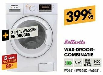 Electro Depot Bellavita was-droogcombinatie wd8614bw566c aanbieding