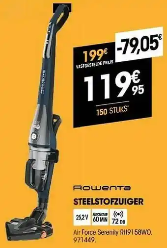 Rowenta steelstofzuiger air force serenity rh9158wo