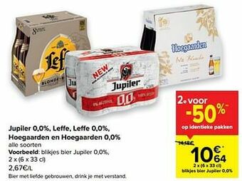 Carrefour Market Bier jupiler 0,0% aanbieding