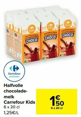 Halfvolle chocolademelk carrefour kids