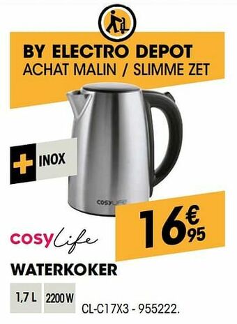 Electro Depot Cosylife waterkoker cl-c17x3 aanbieding
