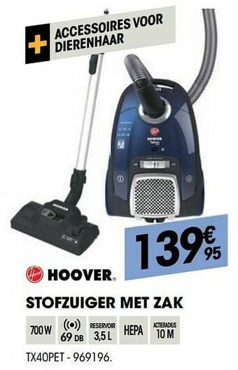 Electro Depot Hoover stofzuiger met zak tx40pet aanbieding