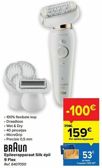 Carrefour Braun epileerapparaat silk épil 9 flex aanbieding