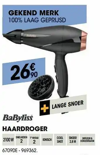 Babyliss haardroger 6709de