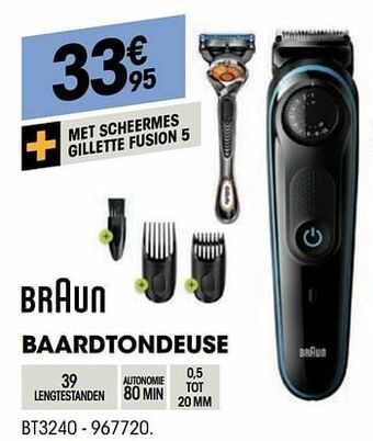 Electro Depot Braun baardtondeuse bt3240 aanbieding