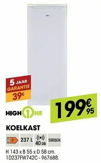 Electro Depot Highone koelkast 1d237fw742c aanbieding