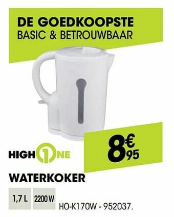 Electro Depot Highone waterkoker ho-k170w aanbieding