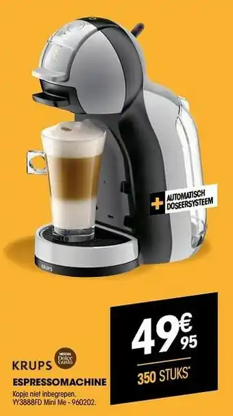 Electro Depot Krups espressomachine yy3888fd mini me aanbieding