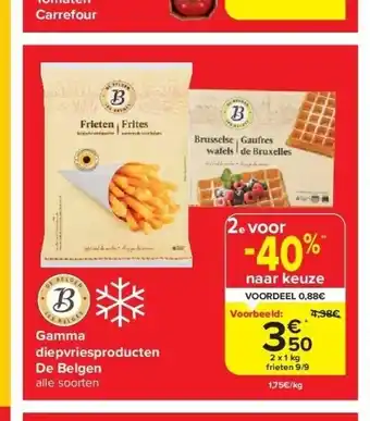 Carrefour Gamma diepvriesproducten de belgen aanbieding