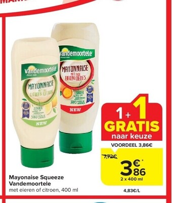 Carrefour Mayonaise squeeze vandemoortele aanbieding