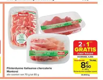 Carrefour Flinterdunne italiaanse charcuterie montorsi aanbieding