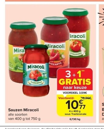 Carrefour Sauzen miracoli aanbieding