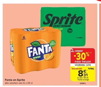 Carrefour Fanta en sprite aanbieding