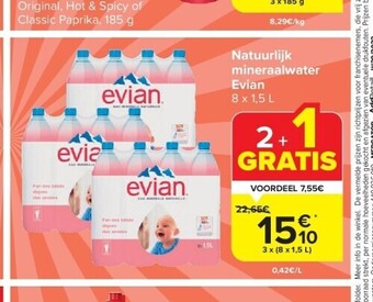 Carrefour Natuurlijk mineraalwater evian aanbieding