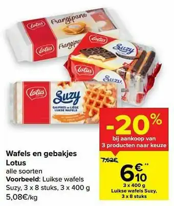 Carrefour Market Lotus luikse wafels suzy aanbieding