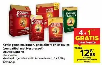 Carrefour Market Douwe egberts gemalen koffie aroma dessert aanbieding