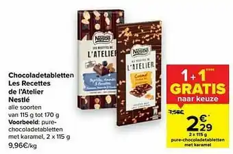 Carrefour Market Nestlé purechocoladetabletten met karamel aanbieding