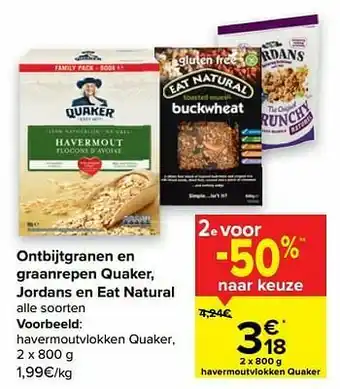 Carrefour Market Havermoutvlokken quaker aanbieding