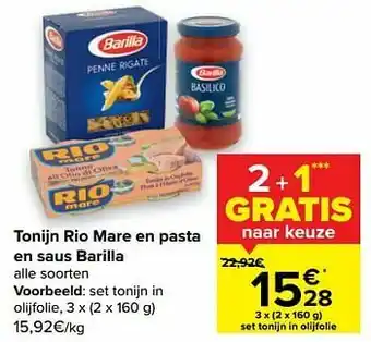 Carrefour Market Set tonijn in olijfolie aanbieding