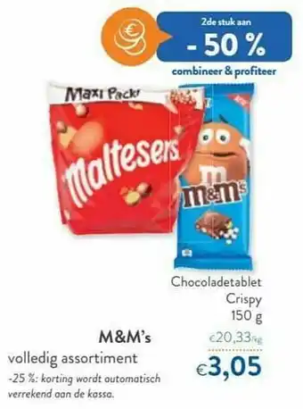 OKay M+m`s chocoladetablet crispy aanbieding