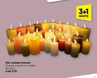Big Bazar Alle rustieke kaarsen aanbieding