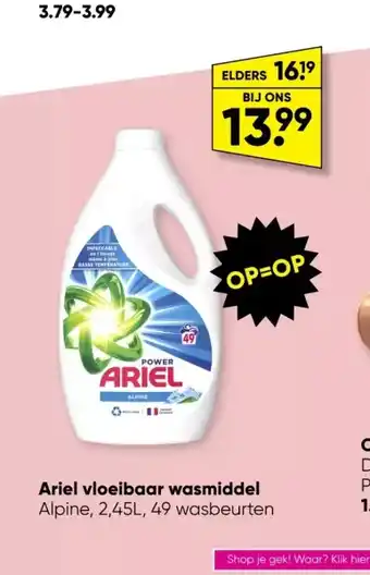 Big Bazar Ariel vloeibaar wasmiddel aanbieding