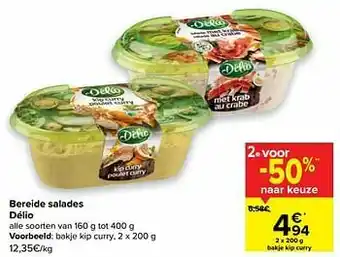 Carrefour Délio bakje kip curry aanbieding