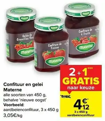 Carrefour Materne aardbeienconfituur aanbieding