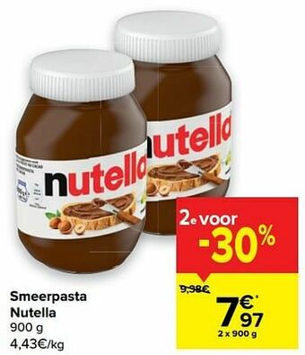 Carrefour Smeerpasta nutella aanbieding