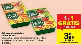 Come a casa set lasagne bolognese