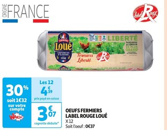 Auchan OEUFS FERMIERS LABEL ROUGE LOUÉ aanbieding