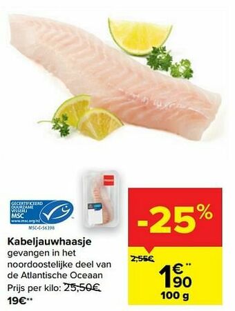 Carrefour Kabeljauwhaasje aanbieding